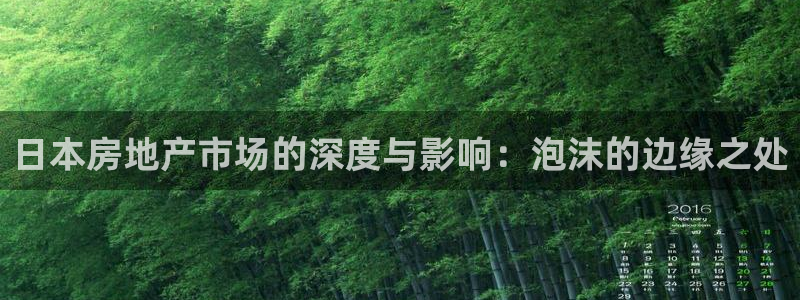 新宝5尤74OOO5：日本房地产市场的深度与影响：泡沫的边缘