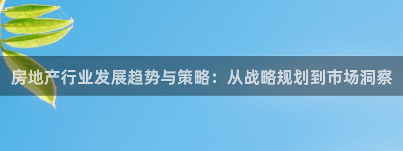 新宝5下载注册：房地产行业发展趋势与策略：从战略规划到市场洞
